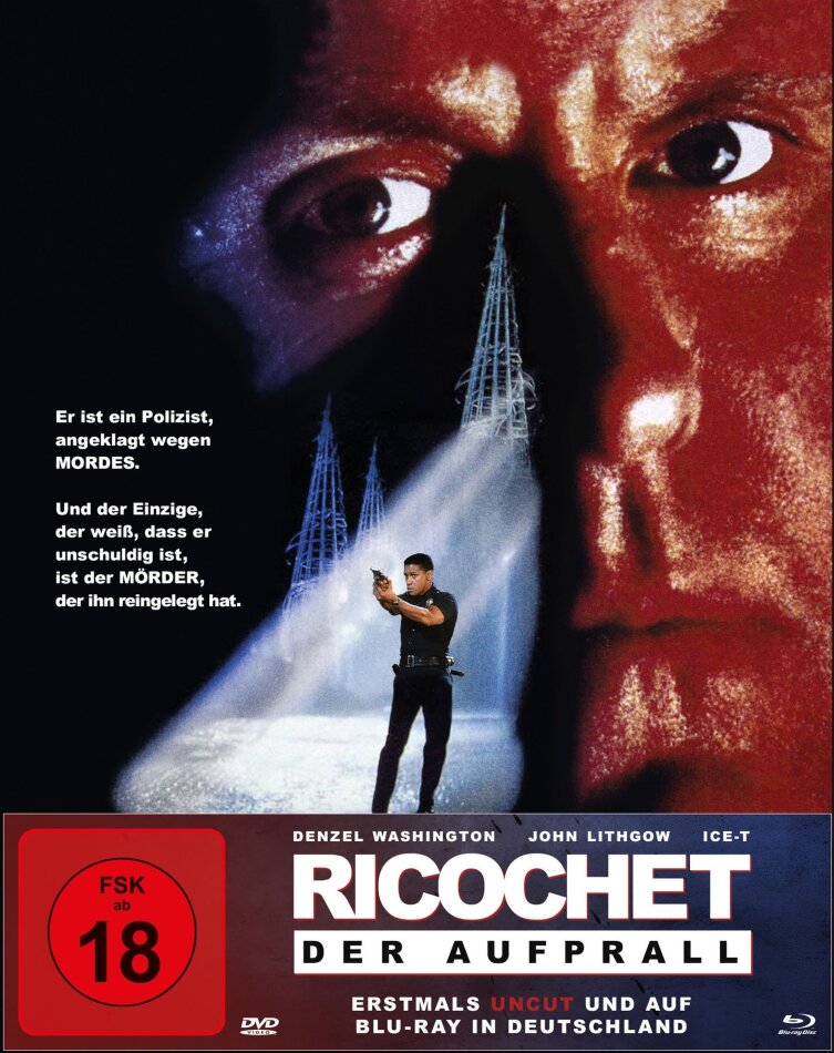 Ricochet - Der Aufprall (1991) Limited Edition, Mediabook, Uncut, Blu-ray + DVD