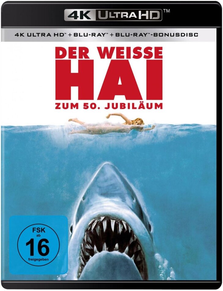 Der weisse Hai (1975) 50th Anniversary Edition, 4K Ultra HD + 2 Blu-rays