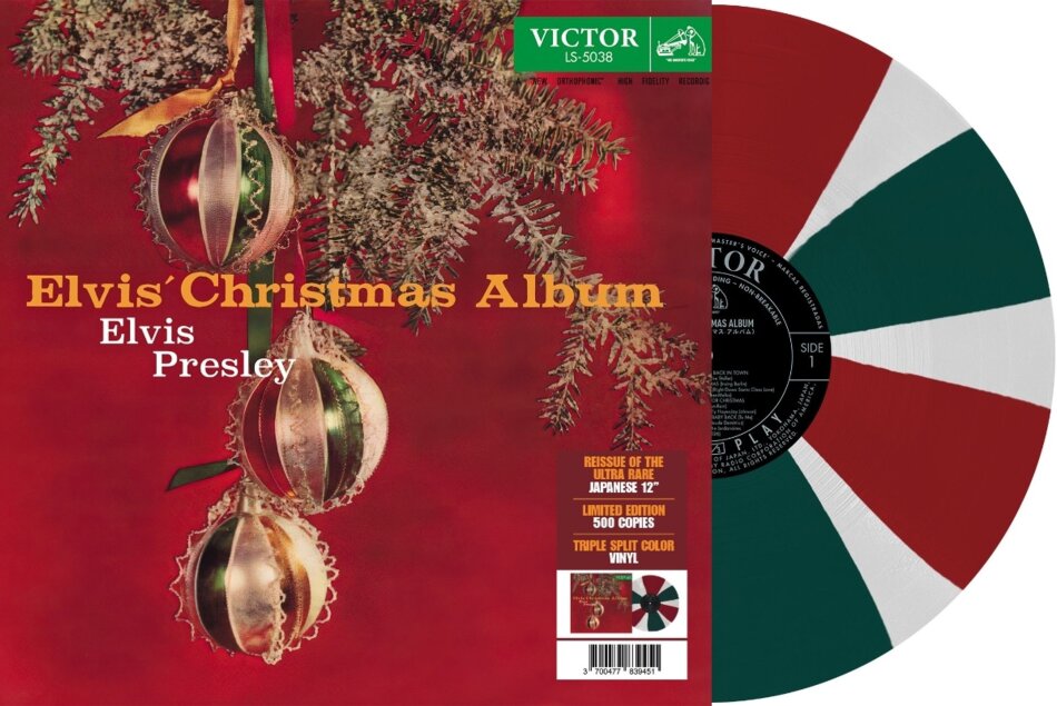 Elvis Presley - Christmas Album 2025 Reissue, Japan Edition, Red/White/Green Vinyl, LP