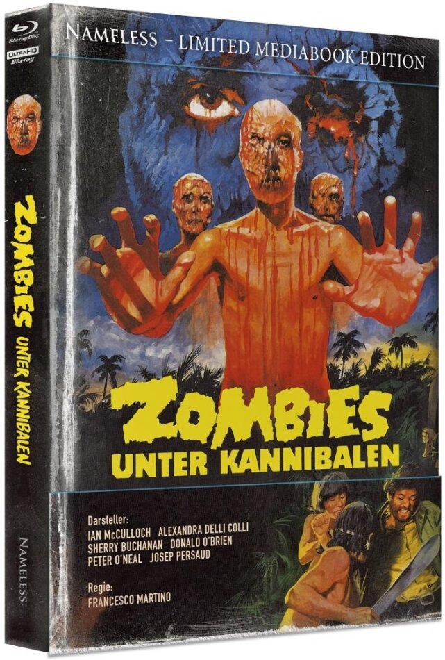 Zombies unter Kannibalen (1980) Cover F, Wattiert, Limited Edition, Mediabook, 4K Ultra HD + 2 Blu-rays + CD