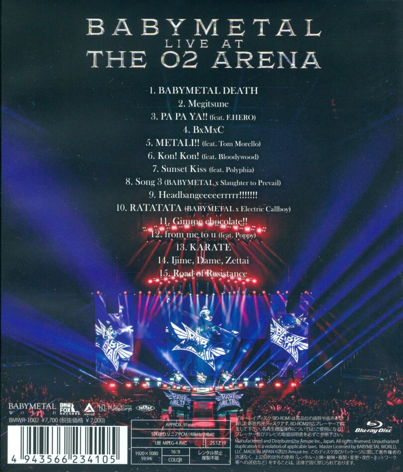 Babymetal - Live at the O2 Arena Japan Edition - English - Blu-ray