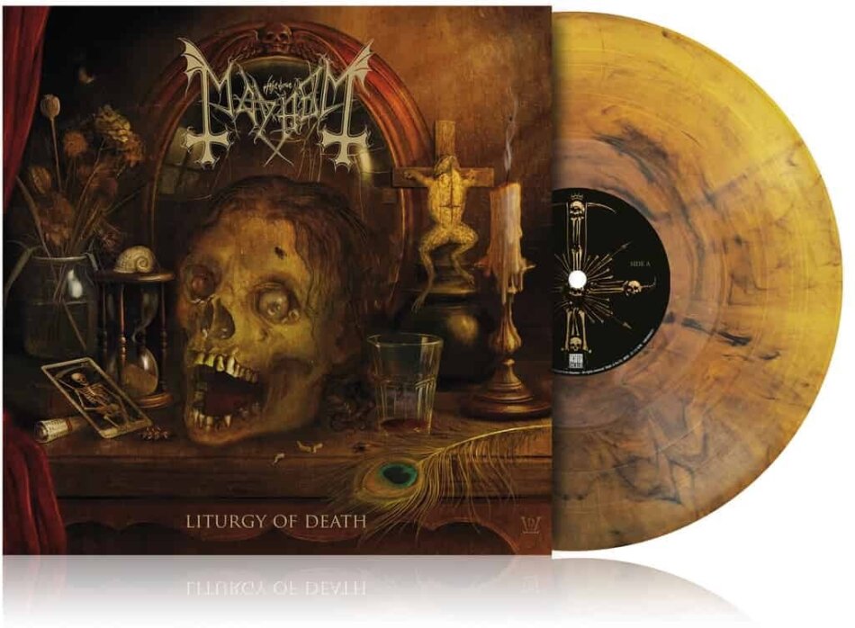 Mayhem - Liturgy of Death LP-Booklet, Gatefold, Limited Edition, Transparent Orange-Black Marbled Vinyl, LP