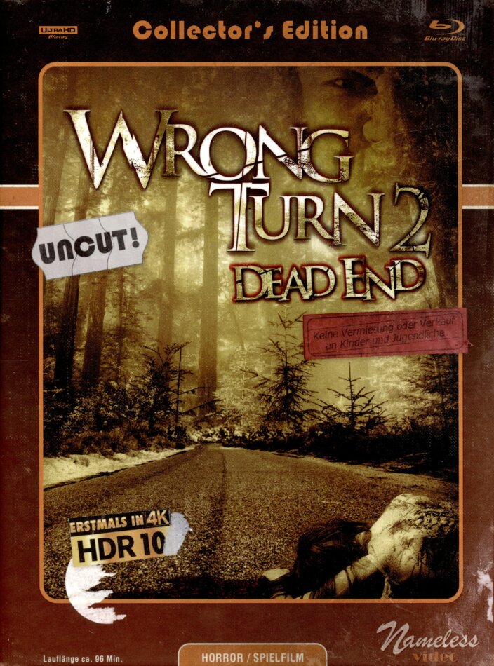 Wrong Turn 2: Dead End (2007) Cover C, Édition Collector Limitée, Mediabook, Uncut, 4K Ultra HD + Blu-ray