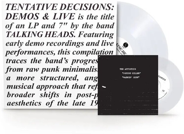 Talking Heads - Tentative Decisions: 1974-1976 RSD Black Friday 2025, Clear Vinyl, LP + 7" Single