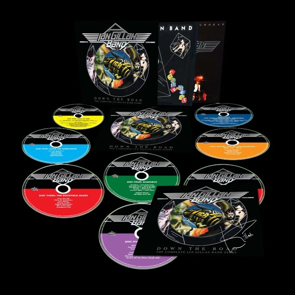 Ian Gillan (Deep Purple) - Down The Road: The Complete Ian Gillan Band Story Autographed, Star Signed, Deluxe Edition, 8 CDs