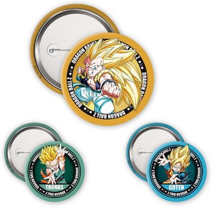 Pack de 3 badges - Trunks, Goten & Gotrunks - Dragon Ball Z - 11 cm