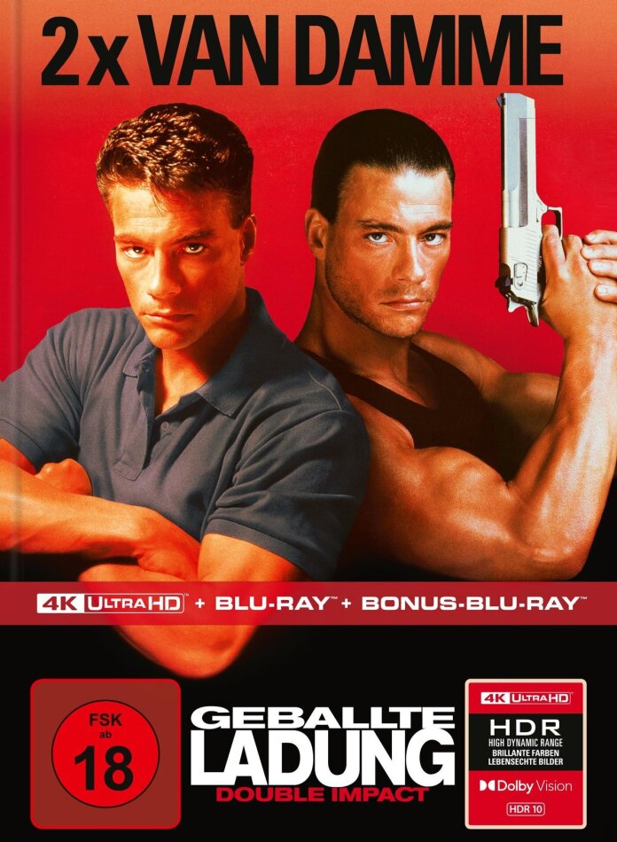 Geballte Ladung – Double Impact (1991) Cover A, Limited Edition, Mediabook, 4K Ultra HD + 2 Blu-rays