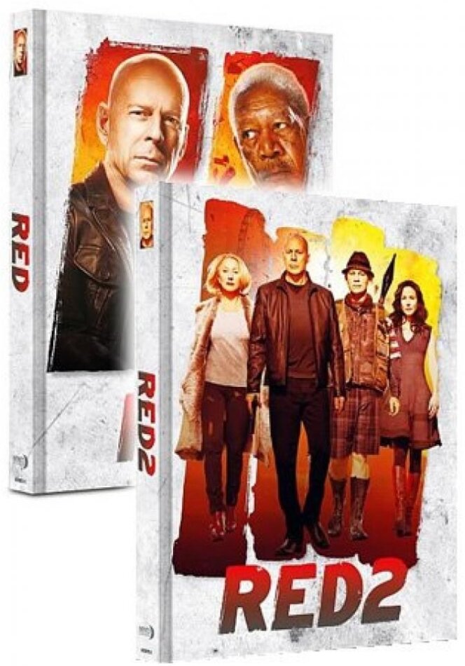 Red (2010) / Red 2 (2013) Bundle, Cover C, Limited Edition, Mediabook, 2 4K Ultra HDs + 2 Blu-rays