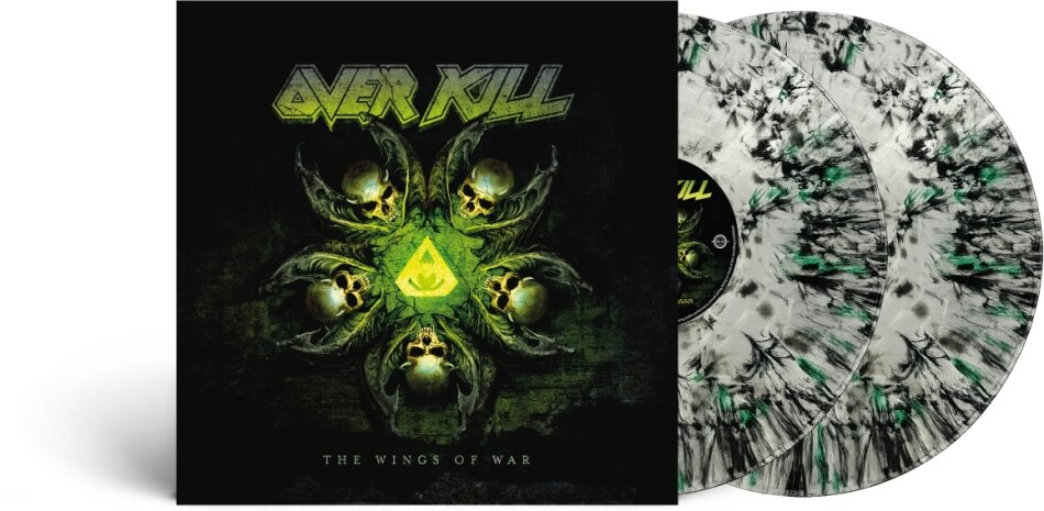 Overkill - The Wings Of War 2026 Reissue, Flying Dolphin Entertainment, Limited Edition, Clear w Green/Black Crush Vinyl, 2 LPs
