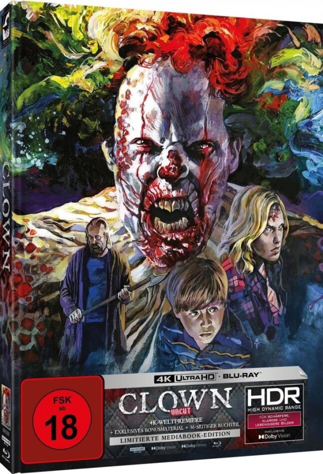 Clown (2014) Cover A, Édition Limitée, Mediabook, Uncut, 4K Ultra HD + Blu-ray