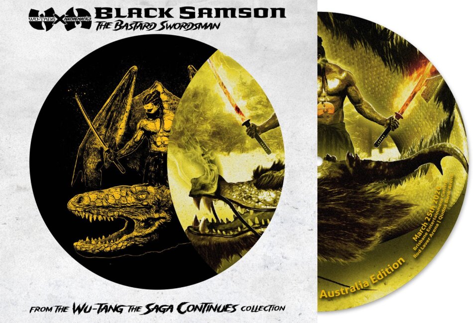 Wu-Tang Clan & Mathematics - Black Samson - The Bastard Swordsman (From The Wu-Tang The Saga Continues Collection) Australia Edition, Picture Disc, LP