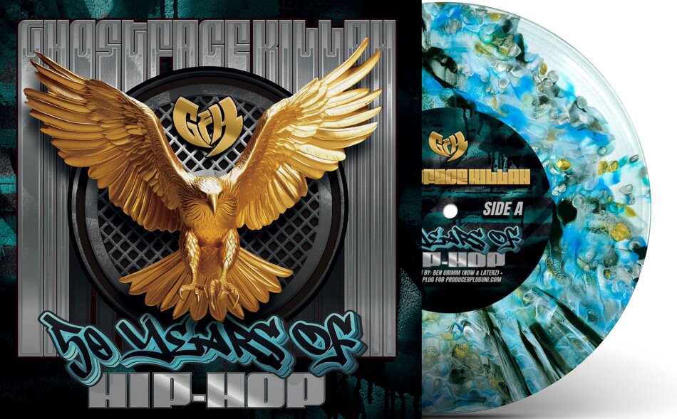 Ghostface Killah (Wu-Tang Clan) - 50 Years Of Hip-Hop Blue/Black/Yellow Lagoon Vinyl, 7" Single