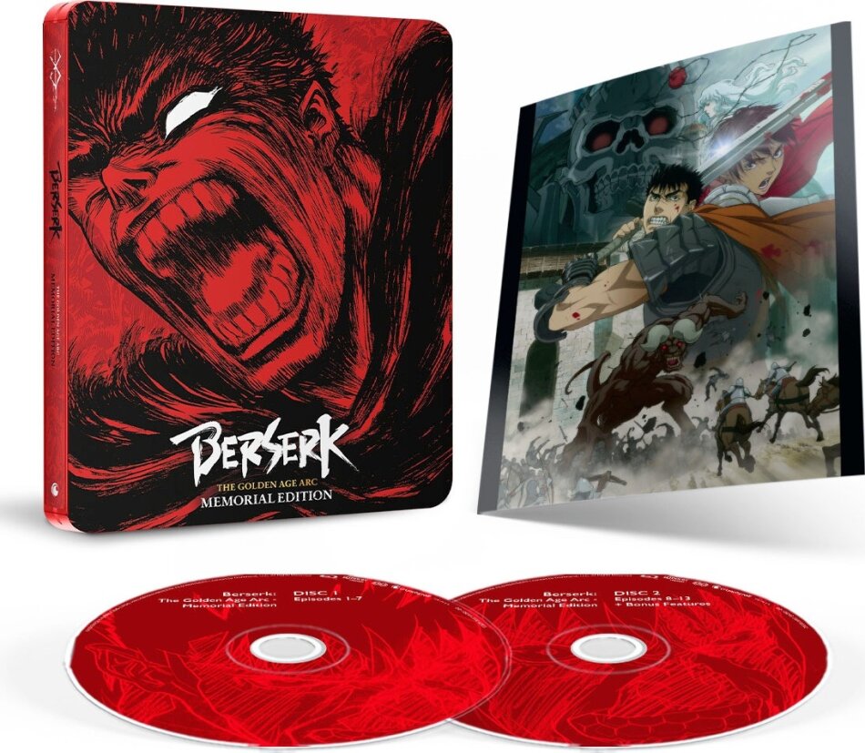 Berserk - The Golden Age Arc Memorial Edition, Recut, Édition Limitée, Version Remasterisée, Steelbook, 2 Blu-ray
