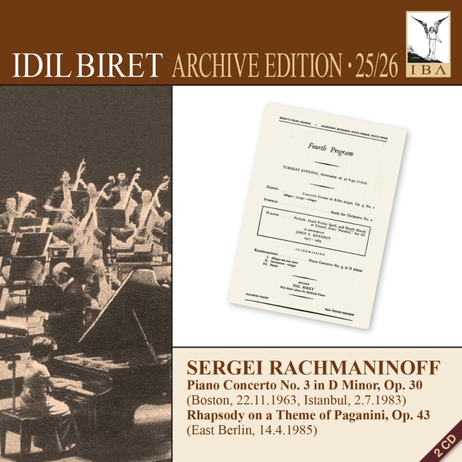 Sergej Rachmaninoff (1873-1943), Erich Leinsdorf, Idil Biret & Boston Symhony Orchestra - Piano Concerto No. 3 & Rhapsody On A Theme By Paganini - 22. November 1963