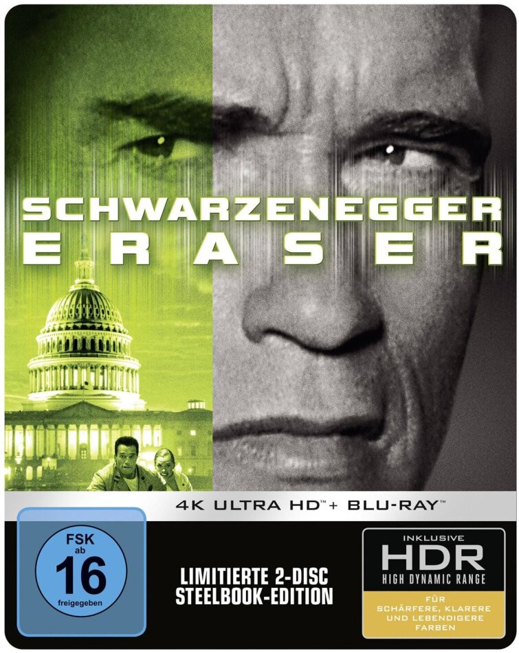 Eraser (1996) Limited Edition, Steelbook, 4K Ultra HD + Blu-ray