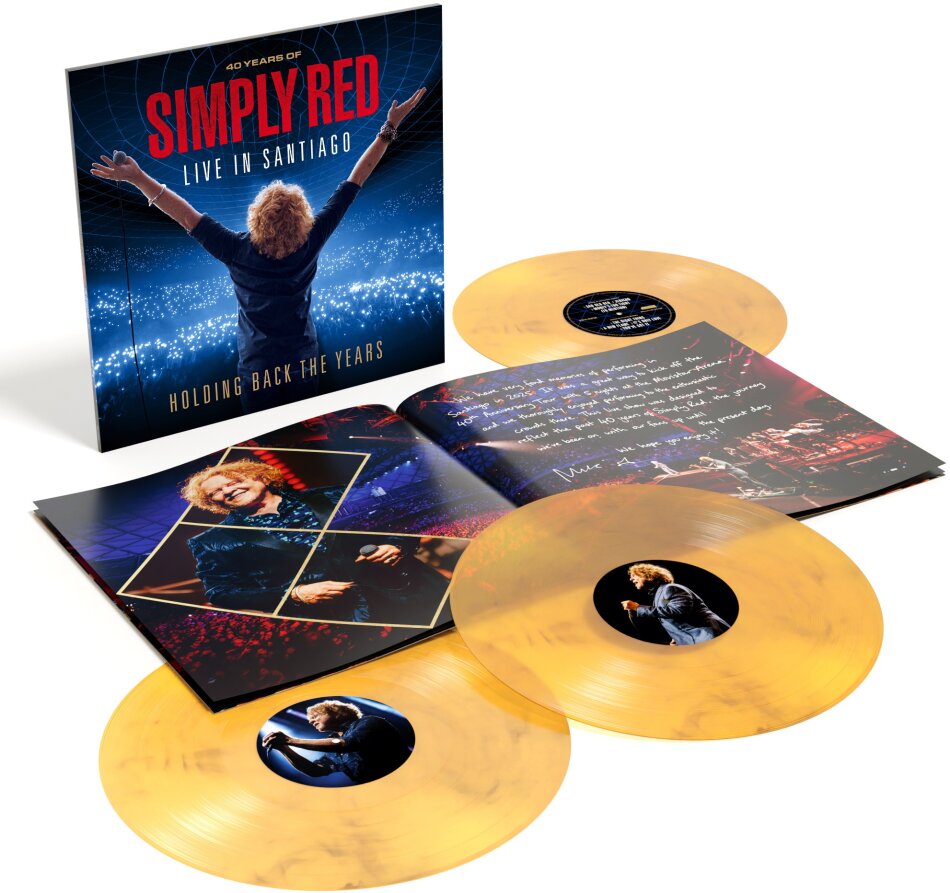 Simply Red - Holding Back The Years: Live In Santiago Music On Vinyl, Edizione Limitata, yellow marbled & regular black vinyl, 3 LP