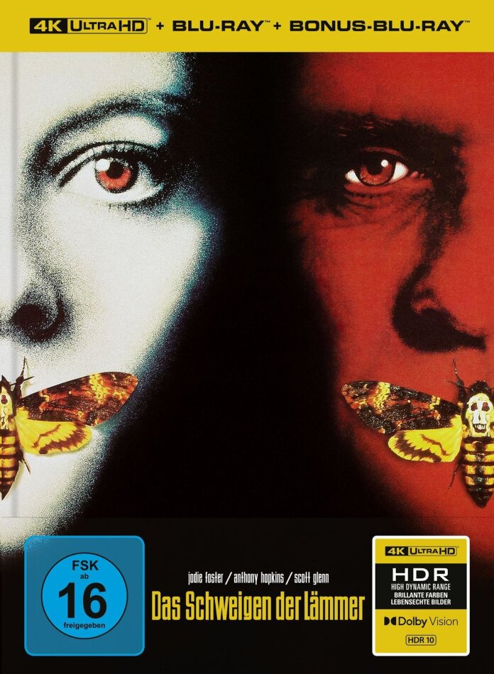 Das Schweigen der Lämmer (1991) Cover B, Edizione Limitata, Mediabook, 4K Ultra HD + 2 Blu-ray