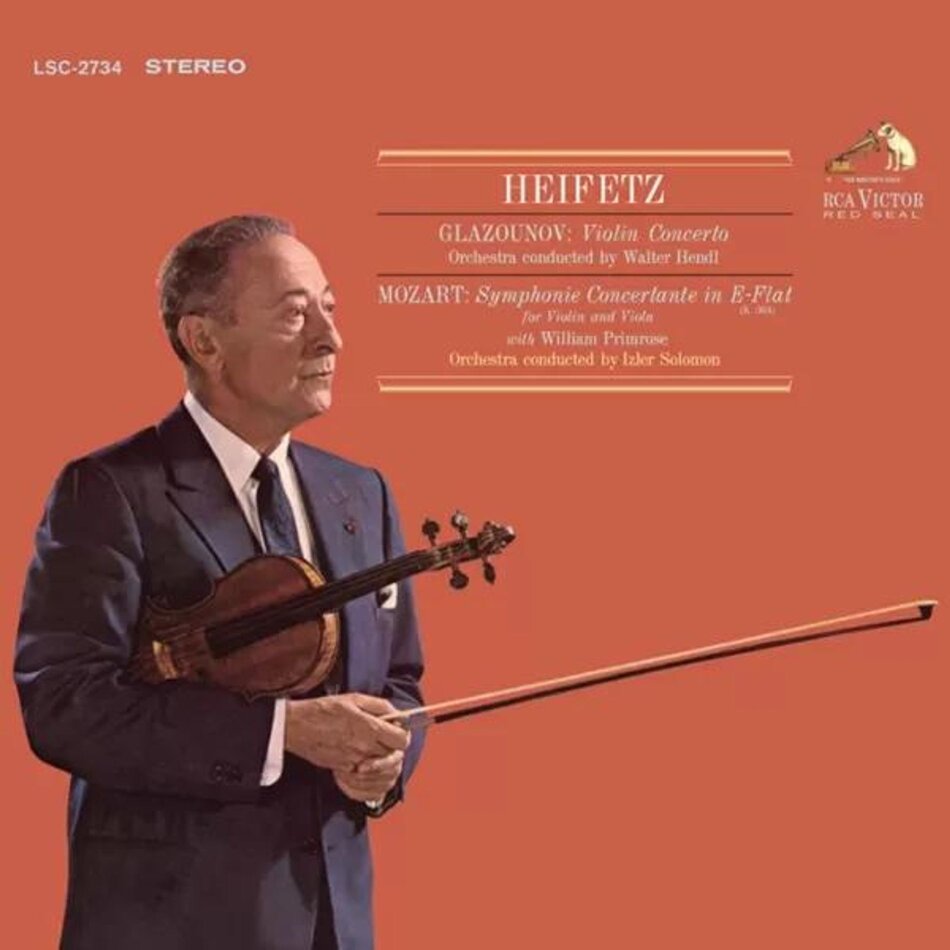 Alexander Glazunov (1865-1936), Wolfgang Amadeus Mozart (1756-1791), Izler Solomon, Jascha Heifetz & William Primose - Glazounov: Violin Concerto / Mozart: Symphonie Concertante in E-Flat 2026 Reissue, ANALOGUE PRODUCTIONS (RCA LIVING STEREO), Versione Rimasterizzata, 2 LP