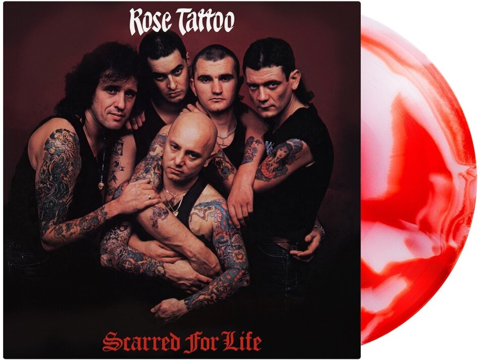 Rose Tattoo - Scarred For Life 2026 Reissue, Music On Vinyl, Red & White Swirled Vinyl, LP
