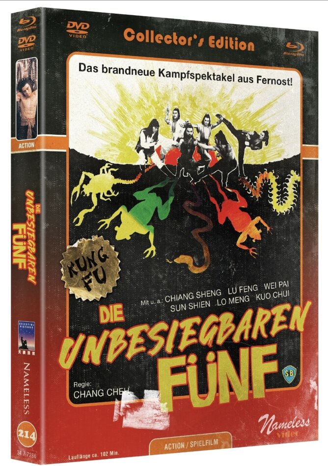 Die unbesiegbaren Fünf (1978) Cover C, Shaw Brothers, Collector's Edition Limitata, Mediabook, Blu-ray + DVD