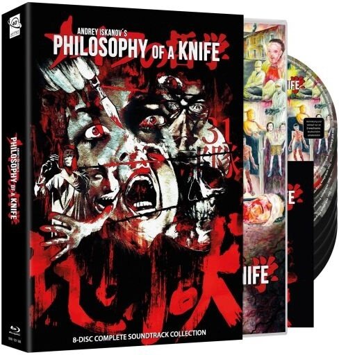 Philosophy of a Knife (2008) Cover 1, Complete Soundtrack Edition, Schuber, Limited Edition, Uncut, Blu-ray + 3 DVDs + 4 CDs