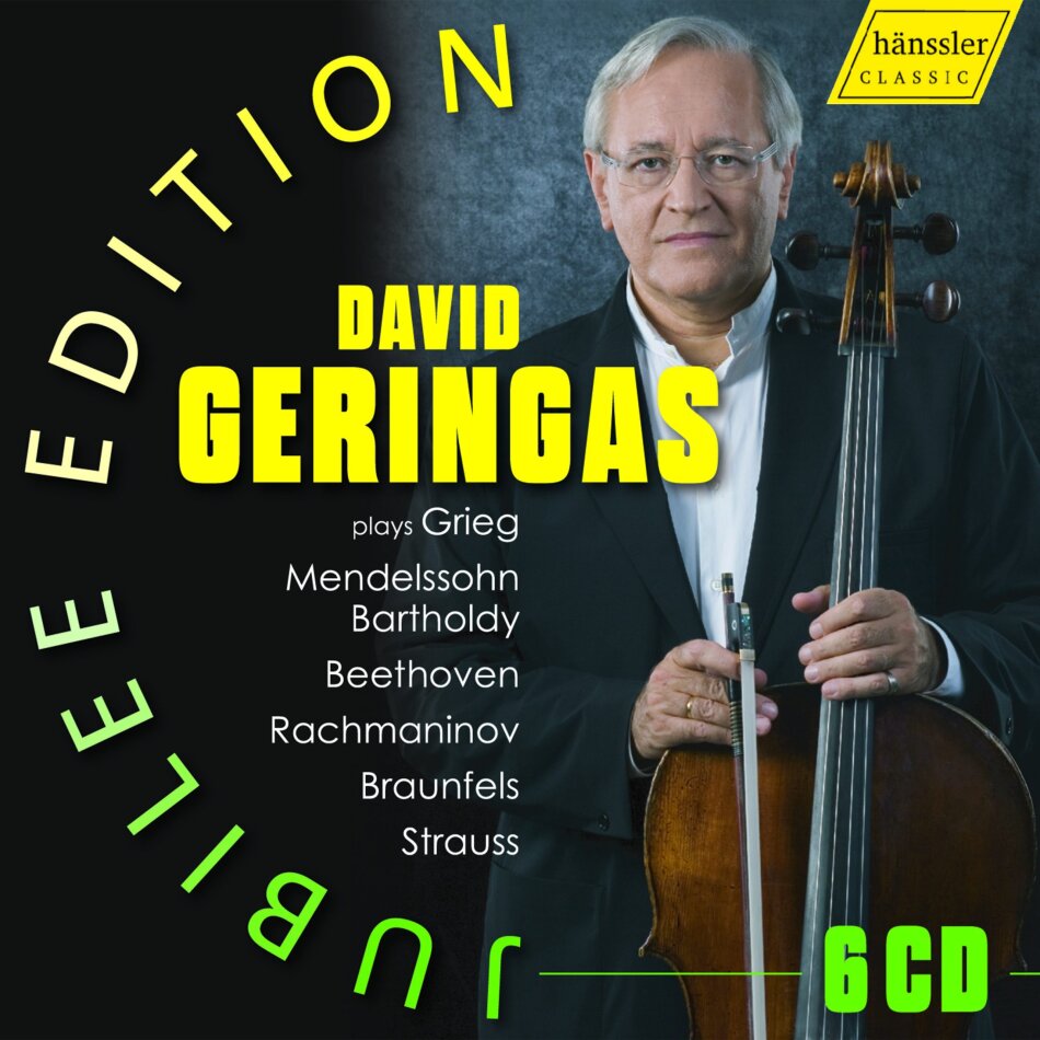 Edvard Grieg (1843-1907), Felix Mendelssohn-Bartholdy (1809-1847), Ludwig van Beethoven (1770-1827), Sergej Rachmaninoff (1873-1943), … - Jubilee Edition David Geringas 6 CDs
