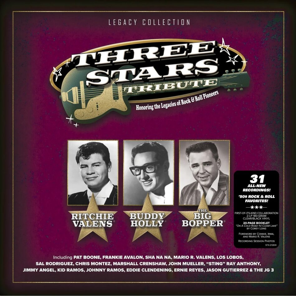 Pat Boone, Frankie Avalon, Sha Na Na, Los Lobos & + - Three Stars Tribute Clear Vinyl, 2 LPs