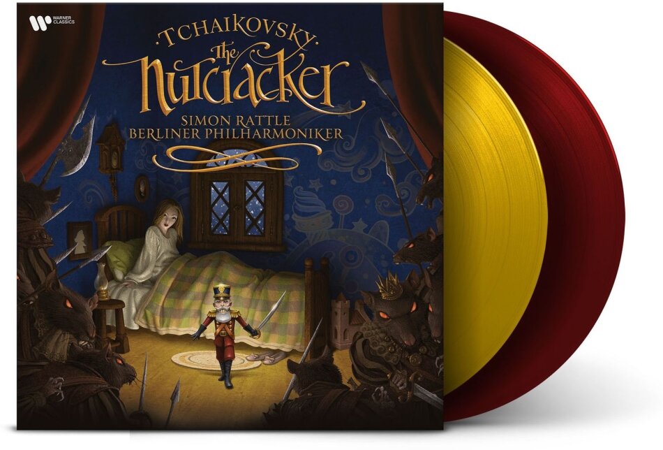 Berliner Philharmoniker, Peter Iljitsch Tschaikowsky (1840-1893) & Sir Simon Rattle - The Nutcracker - Der Nussknacker Warner, Limited Edition, Gold / Oxblood Red Vinyl, 2 LPs