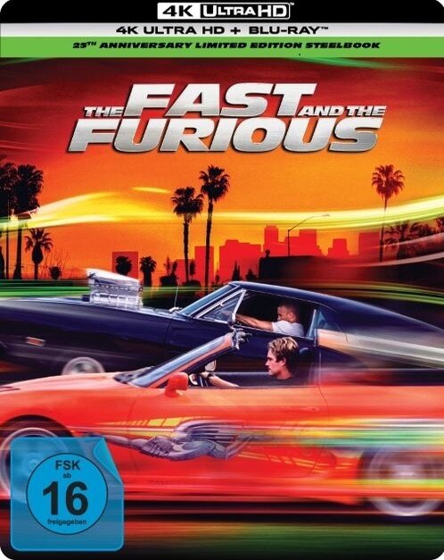 The Fast and the Furious (2001) 25th Anniversary Edition, Limited Edition, Steelbook, 4K Ultra HD + Blu-ray