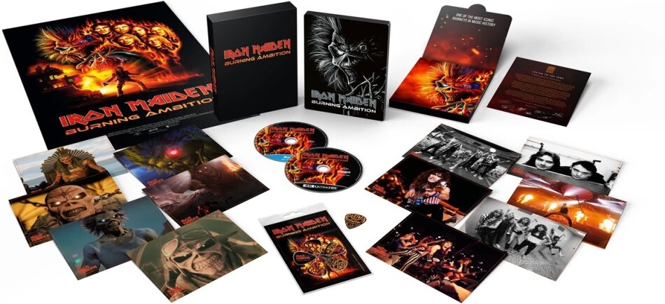 Iron Maiden - Burning Ambition (2026) + Goodies, Édition Collector Limitée, Steelbook, 4K Ultra HD + Blu-ray
