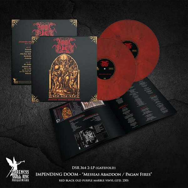 Impending Doom - Messias Abaddon / Pagan Fires Red/Black Old Purple Marble Vinyl , 2 LPs