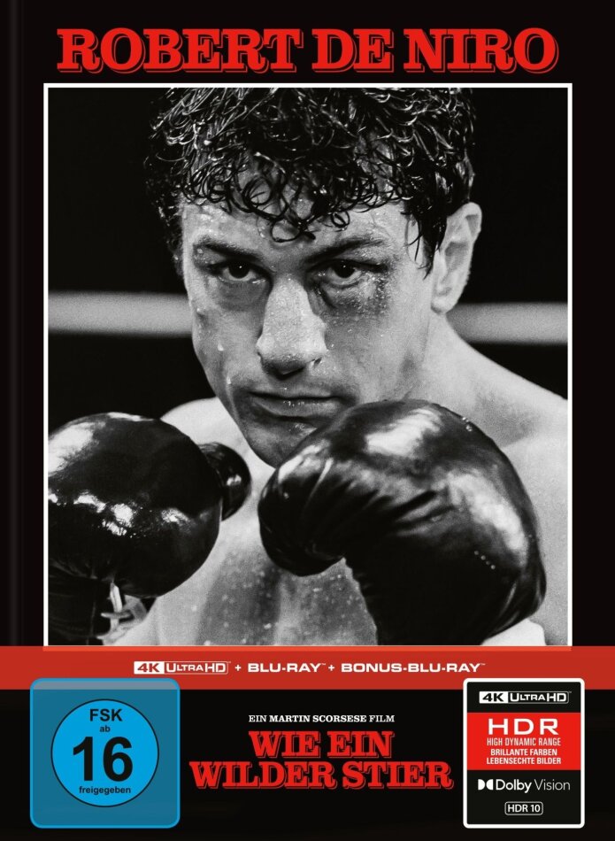 Wie ein wilder Stier (1980) Cover A, n/b, Edizione Limitata, Mediabook, 4K Ultra HD + 2 Blu-ray