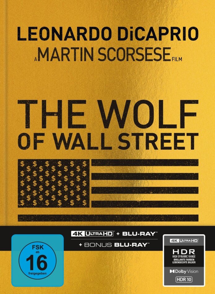 The Wolf of Wall Street (2013) Cover A, Limited Edition, Mediabook, 4K Ultra HD + 2 Blu-rays